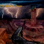 The Painted Tower in a storm - sample image from the fantasy art calendar inspired by The Storm Tower